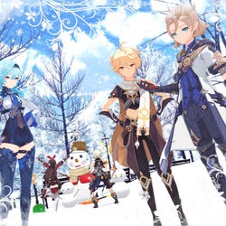 This is a pixiv picture whose title is 【原神MMD】アルベドさん、エウルアさん その他諸々.