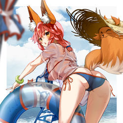 This is a pixiv picture whose title is コンコンっ！（しっぽふりふり）.