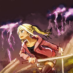 This is a pixiv picture whose title is 二刀流.