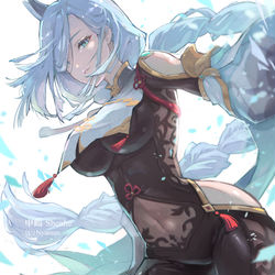 This is a pixiv picture whose title is 申鶴.