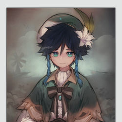 This is a pixiv picture whose title is 蒙德风神的微笑.