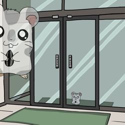 This is a pixiv picture whose title is 扉が開くのを待ち続けるこうしくん.