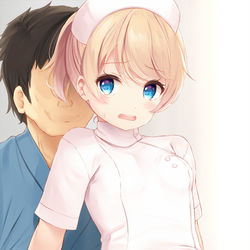 This is a pixiv picture whose title is 白衣な看板娘.