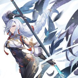 This is a pixiv picture whose title is 申鶴.