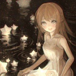 This is a pixiv picture whose title is 星集めの少女.