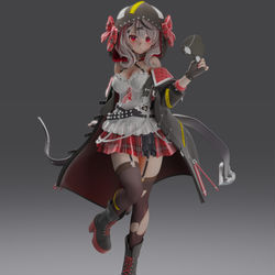 This is a pixiv picture whose title is 沙花叉クロヱ  sakamata chloe.