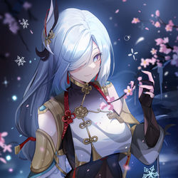 This is a pixiv picture whose title is 申鹤.