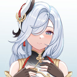 This is a pixiv picture whose title is 申鶴.