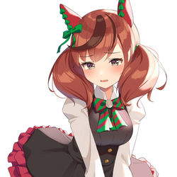 This is a pixiv picture whose title is 髪とスカートもふもふネイチャ.