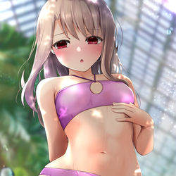 This is a pixiv picture whose title is 水着イリヤちゃん！.