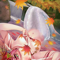This is a pixiv picture whose title is 【人魚図鑑】紅葉と秋鮭.