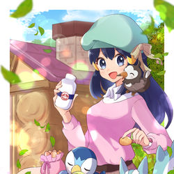 This is a pixiv picture whose title is 【BDSP】スプリングスタイルでカフェめぐり！.