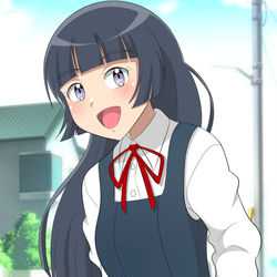 This is a pixiv picture whose title is 朝の通学路にて.