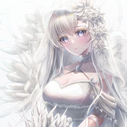 This is a pixiv picture whose title is 『座れば月下美人』.