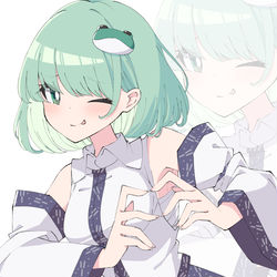 This is a pixiv picture whose title is 早苗さんボブカット.