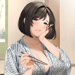 This is a pixiv picture whose title is 「おいひ〜✨」.