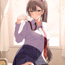 This is a pixiv picture whose title is 誘惑してくる放課後JKちゃん.