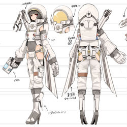 This is a pixiv picture whose title is 三面図.