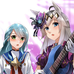 This is a pixiv picture whose title is オグリキャップと氷川紗夜.