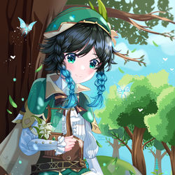 This is a pixiv picture whose title is Venti 🕊.