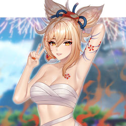 This is a pixiv picture whose title is 宵宮.