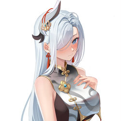 This is a pixiv picture whose title is 申鶴.