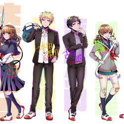 This is a pixiv picture whose title is 偏愛教室立ち絵67人.