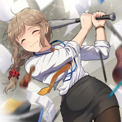 This is a pixiv picture whose title is ホームラン.