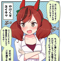 This is a pixiv picture whose title is 問い詰めたらやけくそになってしまったネイチャさん.