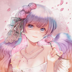 This is a pixiv picture whose title is 夜明けの薔薇.
