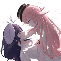 This is a pixiv picture whose title is 八重神子&雷電将軍.
