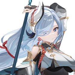 This is a pixiv picture whose title is 申鶴.