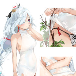 This is a pixiv picture whose title is 申鶴.