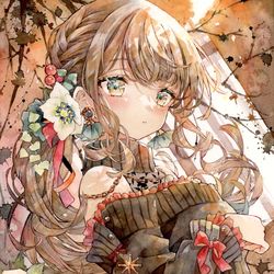 This is a pixiv picture whose title is 透明水彩＊クリスマスローズ.