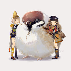 This is a pixiv picture whose title is ふくら雀.