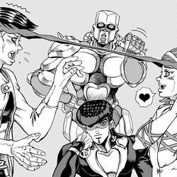 This is a pixiv picture whose title is 【4部】露伴先生ぇ、もとの長さに戻していいスかぁ？.