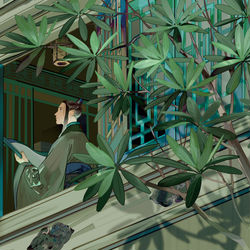 This is a pixiv picture whose title is 冬夏青青.