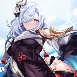 This is a pixiv picture whose title is 申鶴.