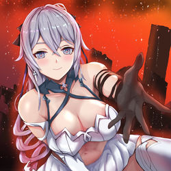 This is a pixiv picture whose title is 崩壊の世界で見つけた女神.