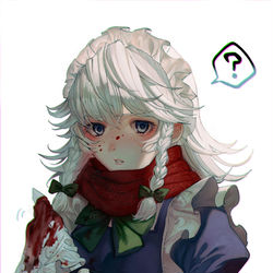 This is a pixiv picture whose title is 紅い館のやばいメイド.