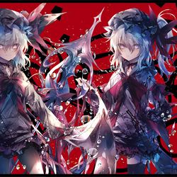 This is a pixiv picture whose title is C99新作プレイマット「レミリア&フランドール」第12弾です🌟.