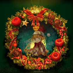 This is a pixiv picture whose title is クリスマスリースの子.