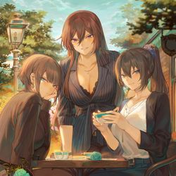 This is a pixiv picture whose title is 姉妹で仲良くティータイム.