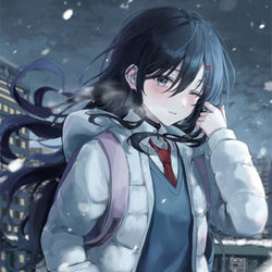 This is a pixiv picture whose title is 寒いね….