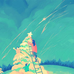 This is a pixiv picture whose title is 星に願いを.
