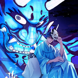 This is a pixiv picture whose title is 鬼の居ぬ間に.