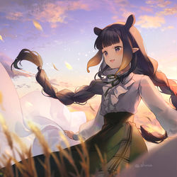 This is a pixiv picture whose title is 旅の途中.
