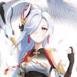 This is a pixiv picture whose title is 申鶴.
