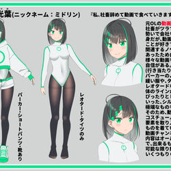 This is a pixiv picture whose title is 元OLの動画投稿者、緑原光葉.