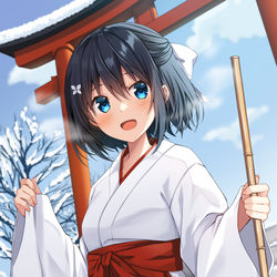 This is a pixiv picture whose title is 「今日も寒いですね」.